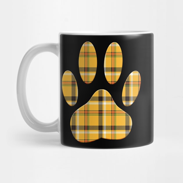 Tartan Dog Paw Print by Braznyc